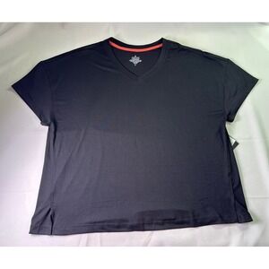 NWT Cuddl Duds Women Sz XL V-Neck Top Soft Stretch Base Layer Lounge Black Shirt